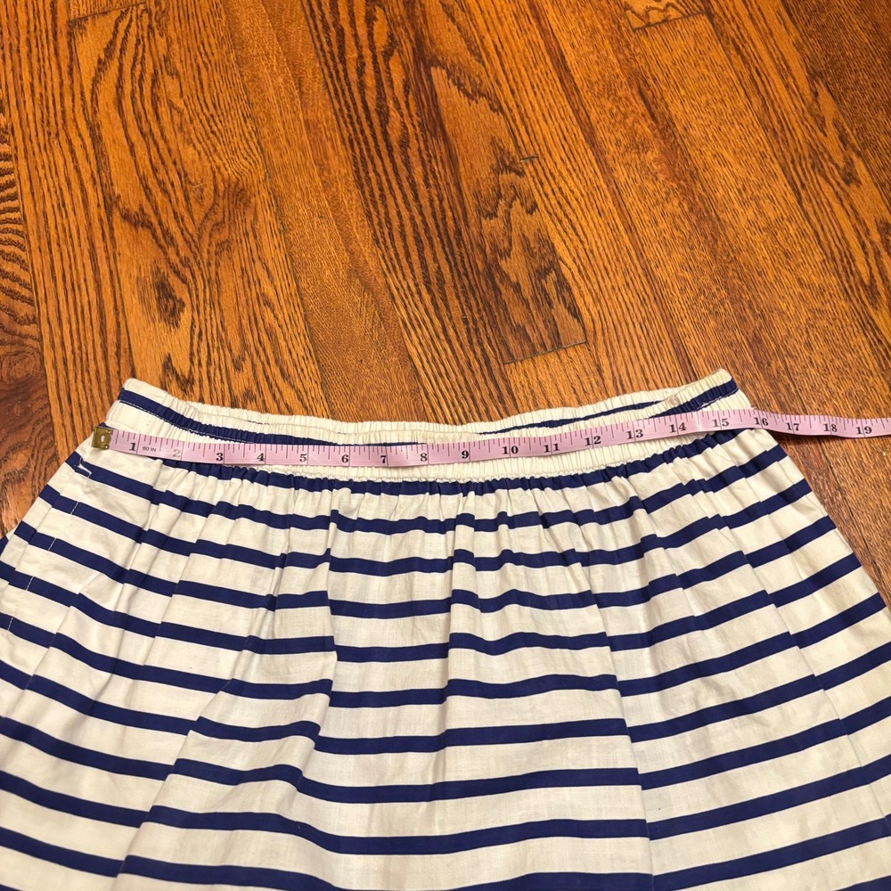 J.Crew Women Blue White Striped Cotton Elastic Mini Skirt Nautical Preppy 12 - Picture 6 of 7